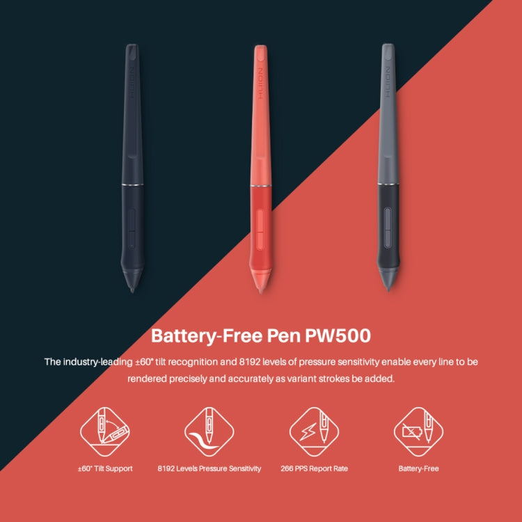 HUION HS611 5080LPI 觸控條藝術繪圖板 帶免電池筆&筆座