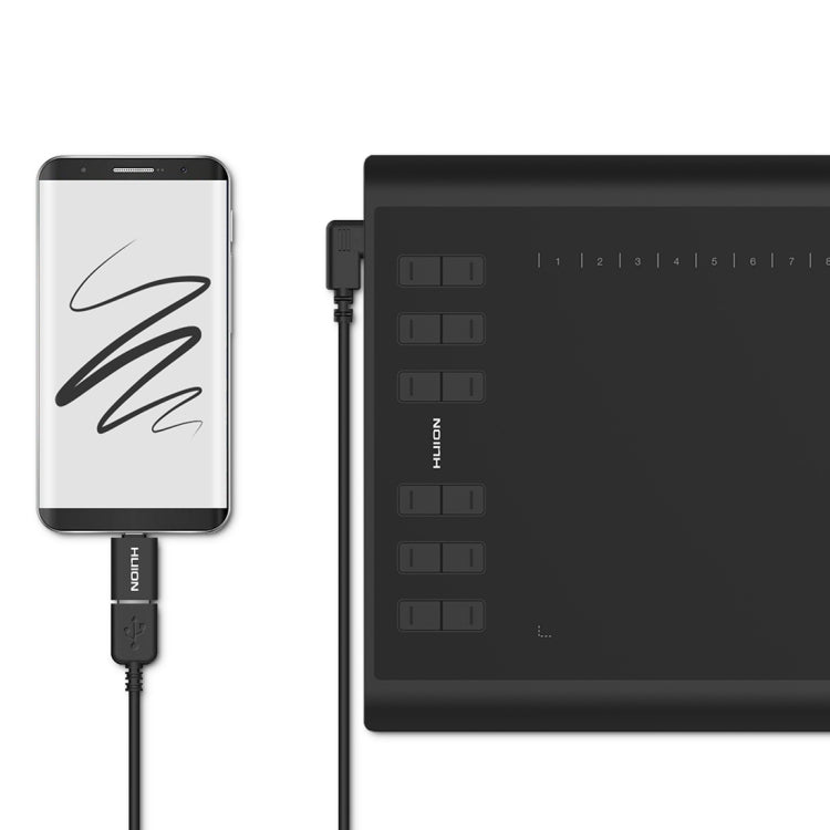 HUION Inspiroy H1060P 5080LPI 12按鍵 藝術繪圖板 帶免電池筆&筆座