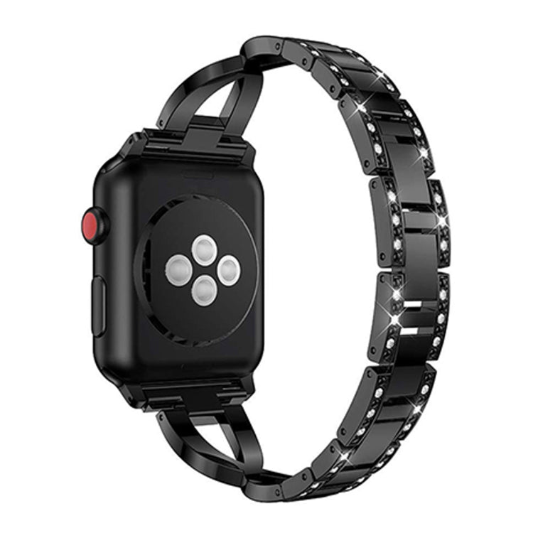 Apple Watch 5 & 4 44mm / 3 & 2 & 1 42mm用 彩色鑲鑽金屬錶帶不銹鋼錶帶