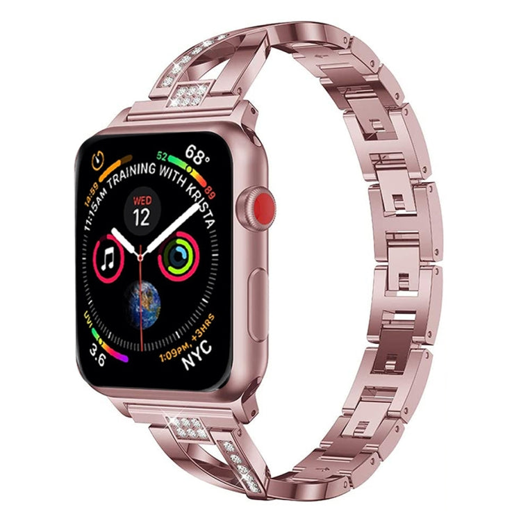 Apple Watch 5 & 4 44mm / 3 & 2 & 1 42mm用 彩色鑲鑽金屬錶帶不銹鋼錶帶
