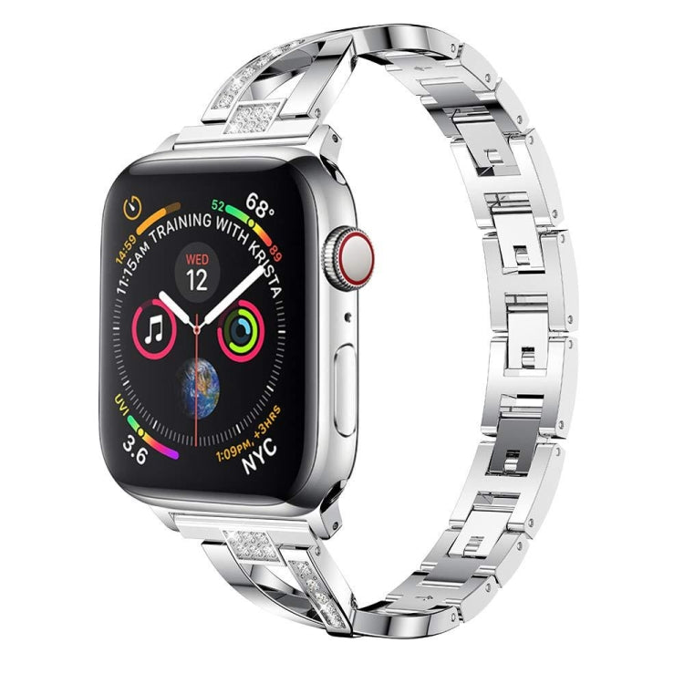 Apple Watch 5 & 4 44mm / 3 & 2 & 1 42mm用 彩色鑲鑽金屬錶帶不銹鋼錶帶
