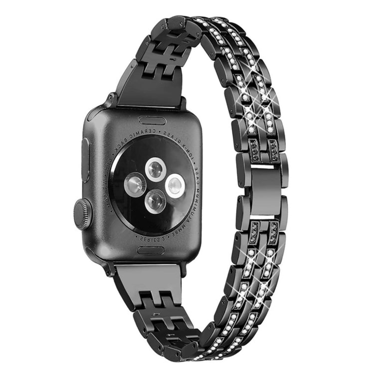 Apple Watch 5 & 4 44mm / 3 & 2 & 1 42mm 彩色鑲鑽金屬錶帶不銹鋼錶帶