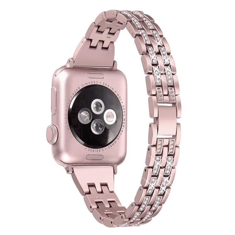 Apple Watch 5 & 4 44mm / 3 & 2 & 1 42mm 彩色鑲鑽金屬錶帶不銹鋼錶帶