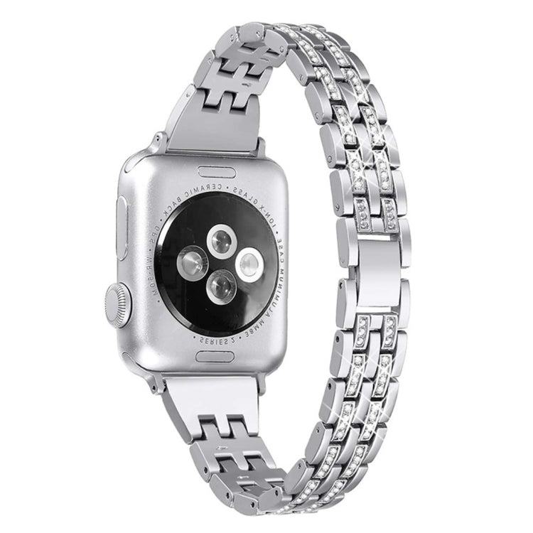 Apple Watch 5 & 4 44mm / 3 & 2 & 1 42mm 彩色鑲鑽金屬錶帶不銹鋼錶帶