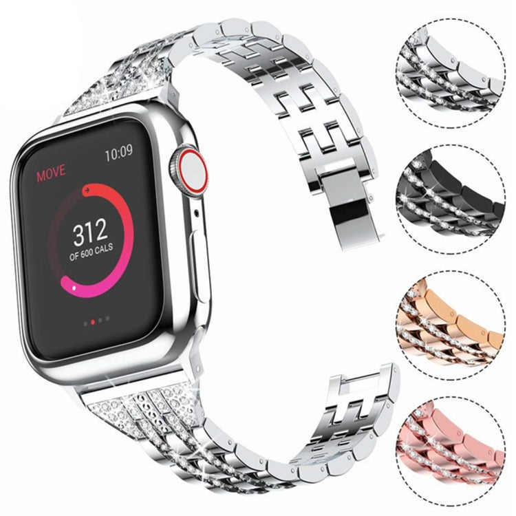 Apple Watch 5 & 4 44mm / 3 & 2 & 1 42mm 彩色鑲鑽金屬錶帶不銹鋼錶帶