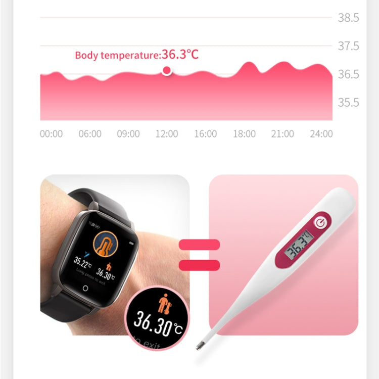 T1 體溫測量智能運動手錶 1.3英寸屏 支持自動體溫心率監測/睡眠監測/久坐提醒