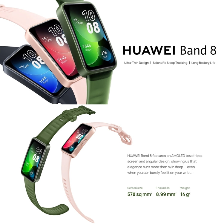 華為手環 8 NFC版 智能手環  支持心率/血壓/血氧/睡眠監測 , HUAWEI Band 8 NFC
