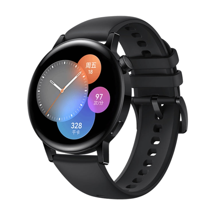 HUAWEI WATCH GT 3 活力款智能手錶 42mm黑色氟橡膠錶帶 支持八通道心率監測 / 定位 / 7天續航 / NFC