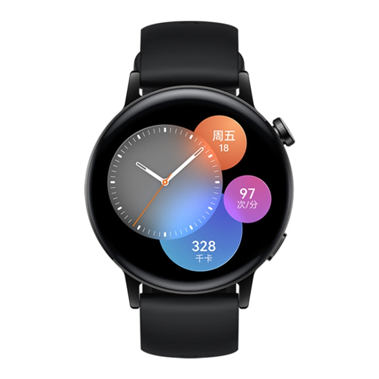 HUAWEI WATCH GT 3 活力款智能手錶 42mm黑色氟橡膠錶帶 支持八通道心率監測 / 定位 / 7天續航 / NFC