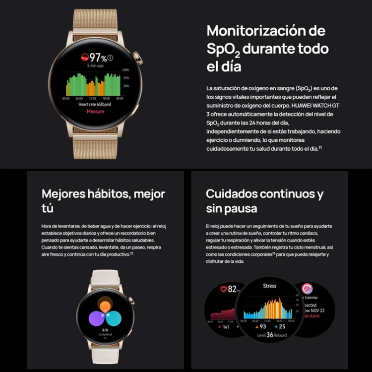 HUAWEI WATCH GT 3 時尚款智能手錶 42mm粉色編織錶帶 支持八通道心率監測 / 定位 / 7天續航 / NFC