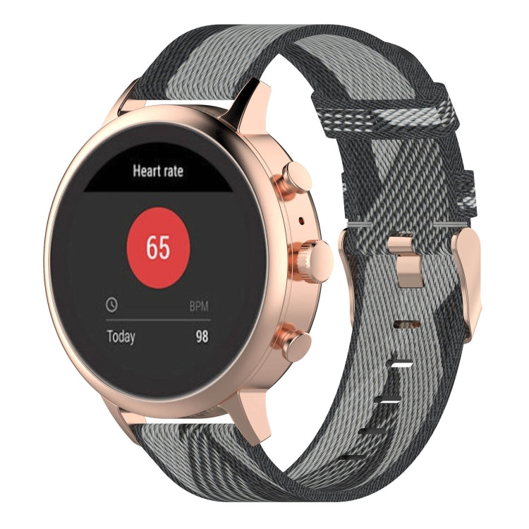 18mm 條紋編織尼龍錶帶 適用於 化石女款Sport / Charter HR / Gen 4 Q Venture HR