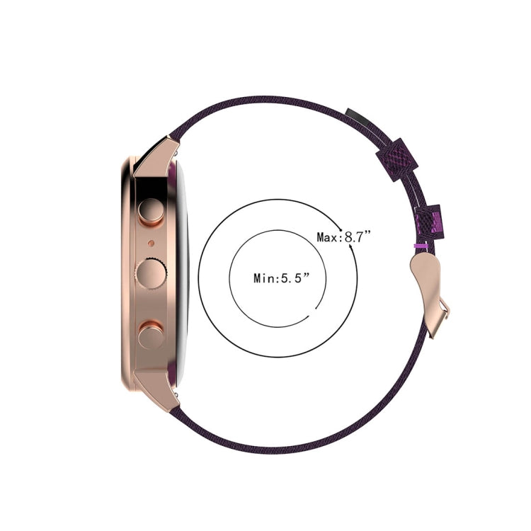 18mm 條紋編織尼龍錶帶 適用於 化石女款Sport / Charter HR / Gen 4 Q Venture HR