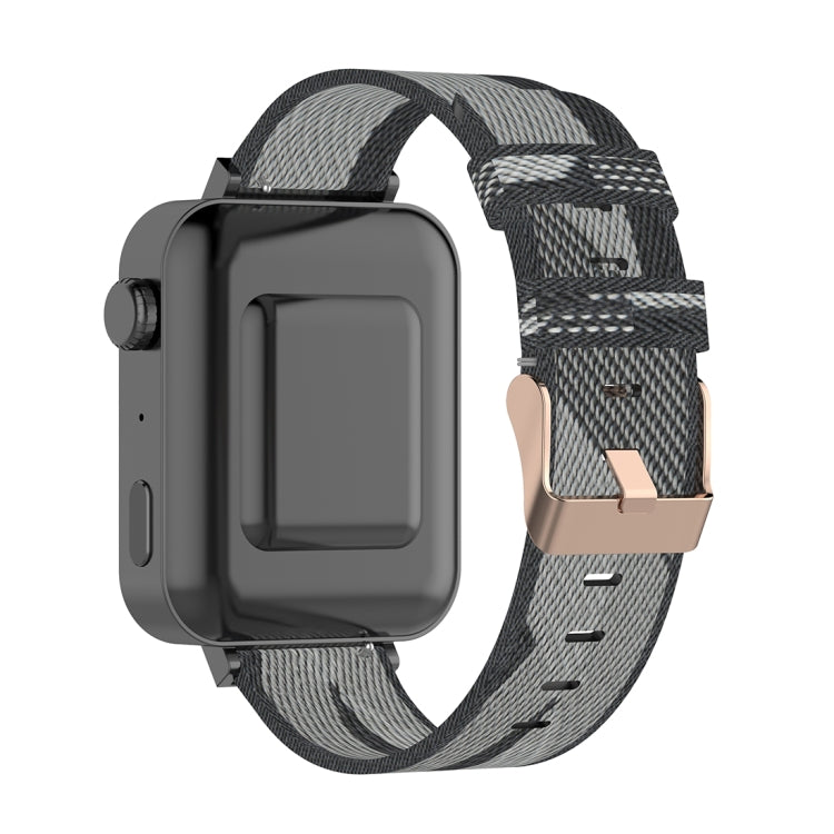 18mm 條紋編織尼龍錶帶 適用於小米Mi Watch，佳明Vivomove 3s/Vivoactive 4s