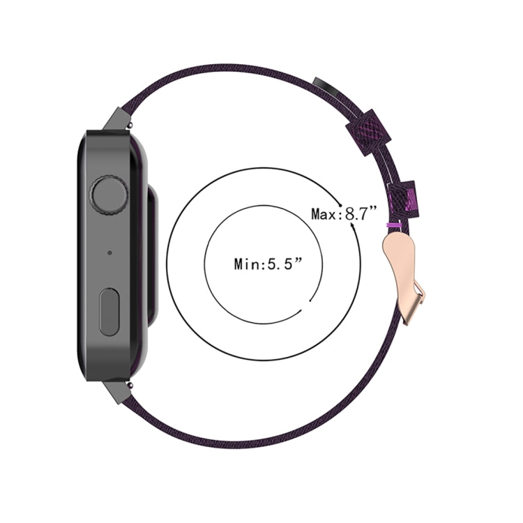 18mm 條紋編織尼龍錶帶 適用於小米Mi Watch，佳明Vivomove 3s/Vivoactive 4s