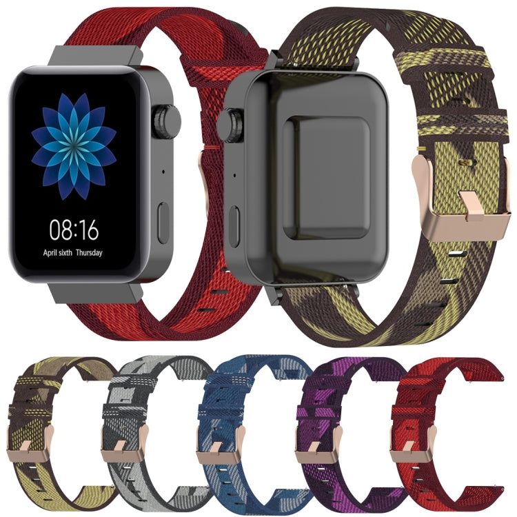 18mm 條紋編織尼龍錶帶 適用於小米Mi Watch，佳明Vivomove 3s/Vivoactive 4s