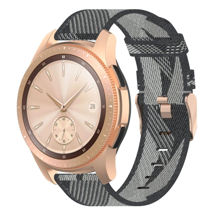 20mm 條紋編織尼龍錶帶 適用於三星Galaxy Watch 42mm, Galaxy Active / Active 2, Gear Sport, S2 Classic