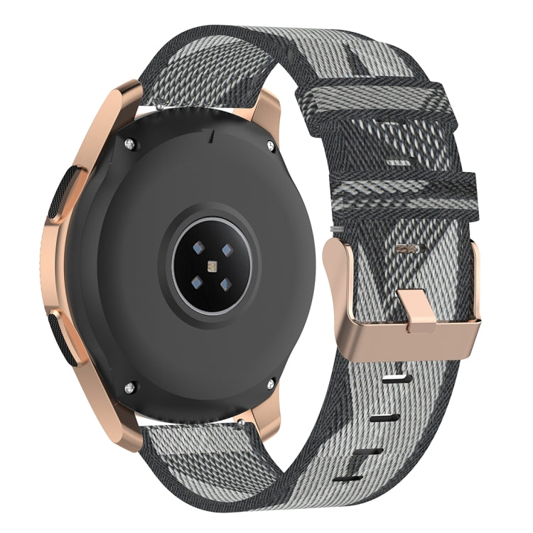 20mm 條紋編織尼龍錶帶 適用於三星Galaxy Watch 42mm, Galaxy Active / Active 2, Gear Sport, S2 Classic