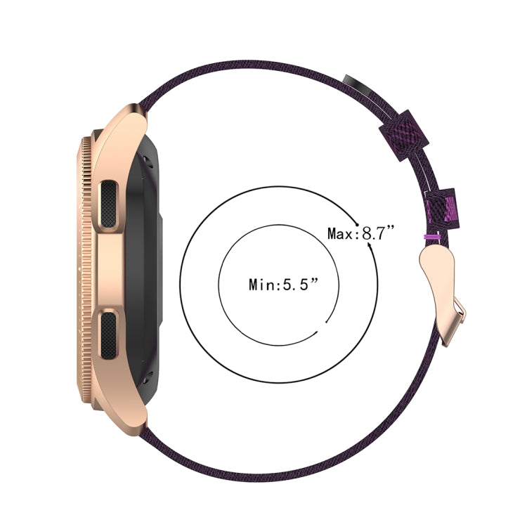 20mm 條紋編織尼龍錶帶 適用於三星Galaxy Watch 42mm, Galaxy Active / Active 2, Gear Sport, S2 Classic