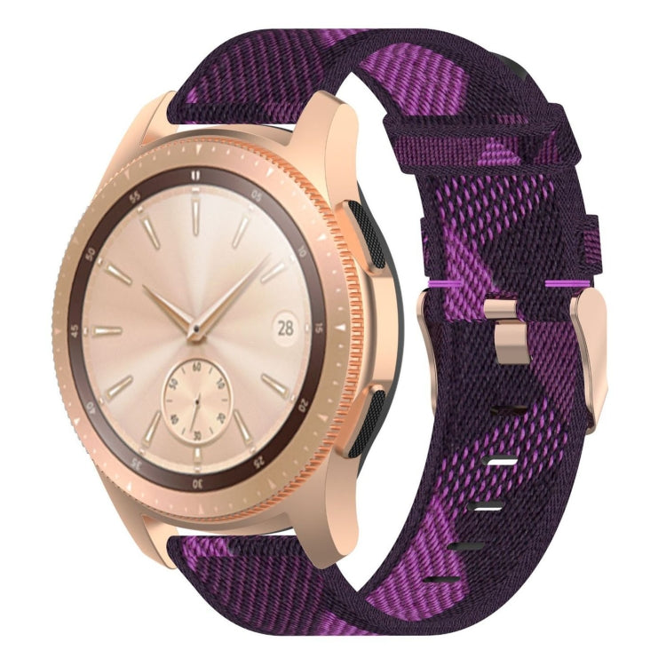 20mm 條紋編織尼龍錶帶 適用於三星Galaxy Watch 42mm, Galaxy Active / Active 2, Gear Sport, S2 Classic