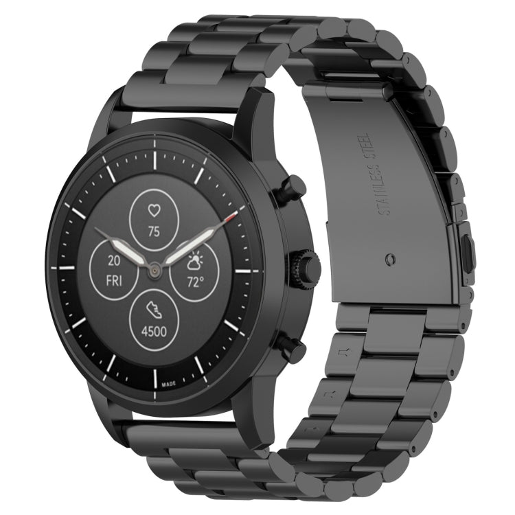 22mm 三珠鋼帶 適用於化石Hybrid Smartwatch HR，男款Gen 4 Explorist HR， 男款Sport