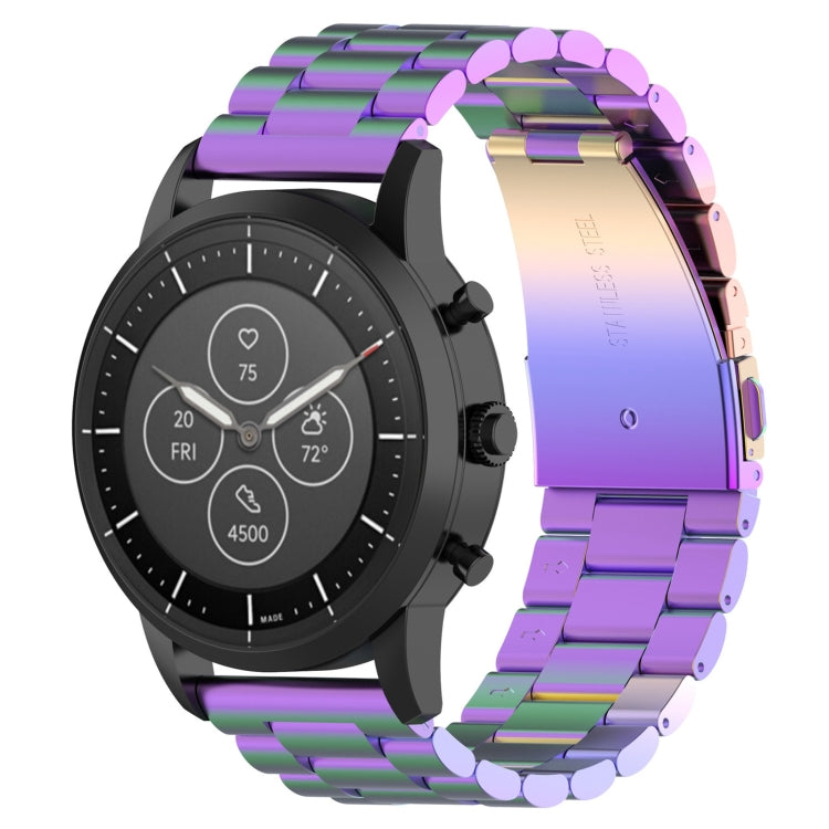 22mm 三珠鋼帶 適用於化石Hybrid Smartwatch HR，男款Gen 4 Explorist HR， 男款Sport