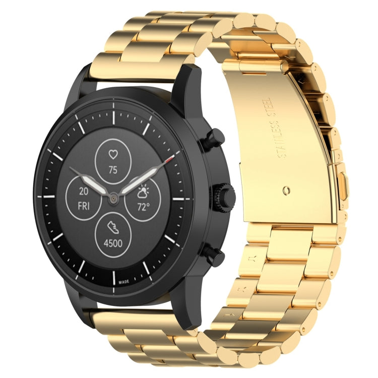22mm 三珠鋼帶 適用於化石Hybrid Smartwatch HR，男款Gen 4 Explorist HR， 男款Sport