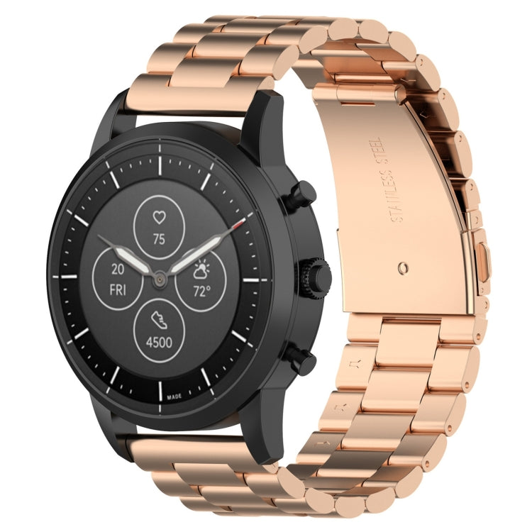 22mm 三珠鋼帶 適用於化石Hybrid Smartwatch HR，男款Gen 4 Explorist HR， 男款Sport