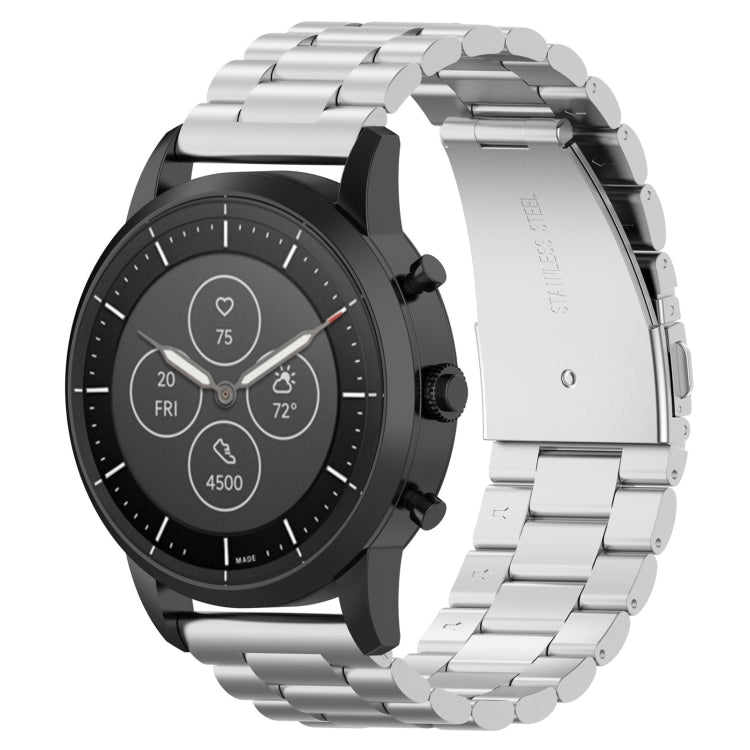 22mm 三珠鋼帶 適用於化石Hybrid Smartwatch HR，男款Gen 4 Explorist HR， 男款Sport