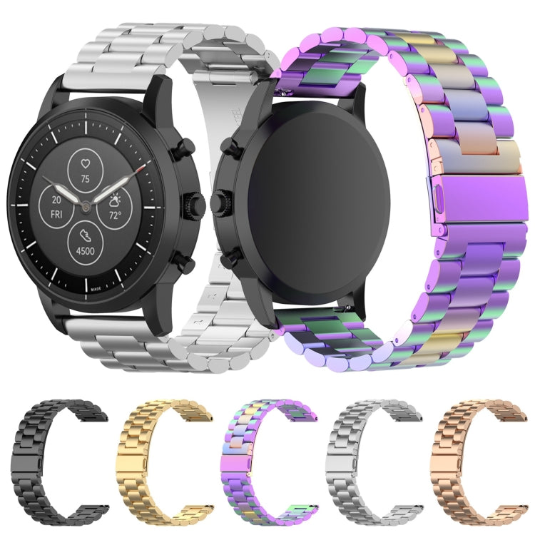 22mm 三珠鋼帶 適用於化石Hybrid Smartwatch HR，男款Gen 4 Explorist HR， 男款Sport