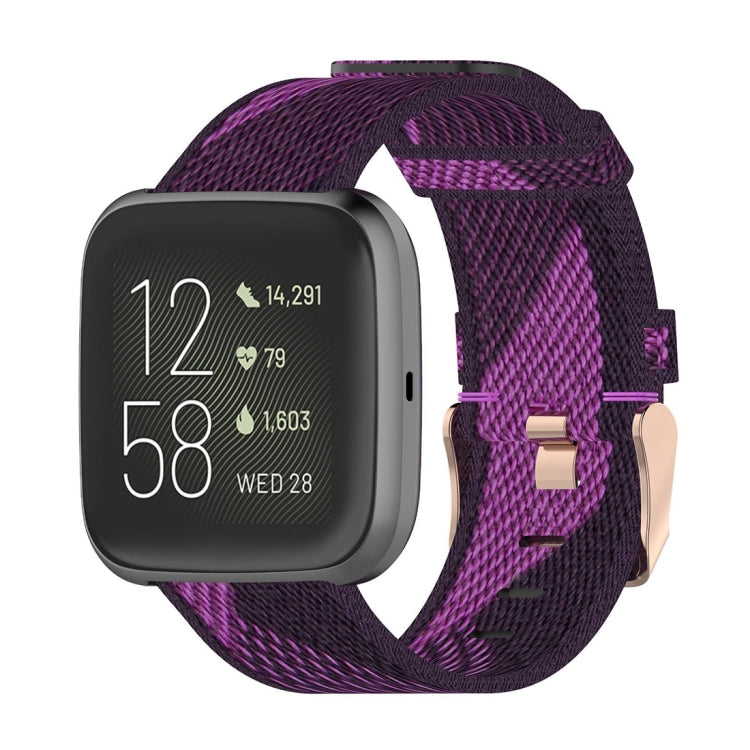 23mm 條紋編織尼龍錶帶 適用於Fitbit Versa 2, Fitbit Versa, Fitbit Versa Lite, Fitbit Blaze