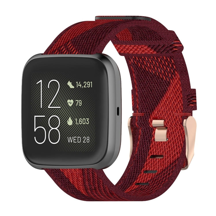23mm 條紋編織尼龍錶帶 適用於Fitbit Versa 2, Fitbit Versa, Fitbit Versa Lite, Fitbit Blaze