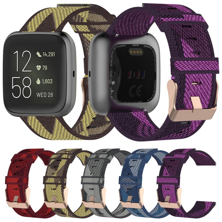 23mm 條紋編織尼龍錶帶 適用於Fitbit Versa 2, Fitbit Versa, Fitbit Versa Lite, Fitbit Blaze
