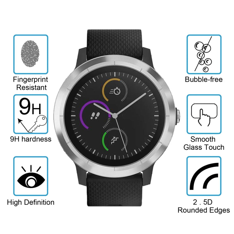 2片裝 恩凱草帽王子 佳明Vivoactive 3 智能手錶 0.2mm 9H表面硬度 2.15D弧邊 防爆鋼化玻璃膜