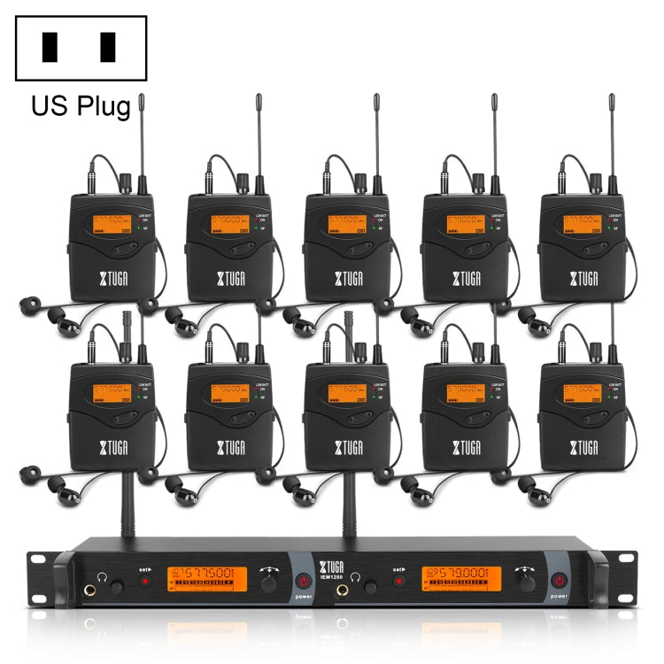 XTUGA IEM1200 Wireless Transmitter 10 Bodypack Stage Singer In-Ear Monitor System
