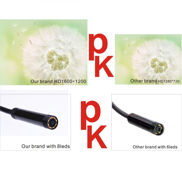 YPC110 8mm 2.0MP HD Camera WiFi Endoscope Snake Tube Inspection Camera with 8 LED, Waterproof IP68, Lens Diameter: 8mm, Length: 10m, Soft Line, 10m Soft Line