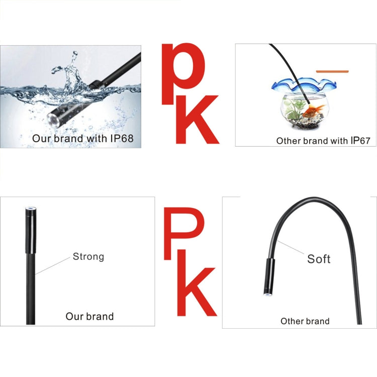 YPC110 8mm 2.0MP HD Camera WiFi Endoscope Snake Tube Inspection Camera with 8 LED, Waterproof IP68, Lens Diameter: 8mm, Length: 10m, Soft Line, 10m Soft Line