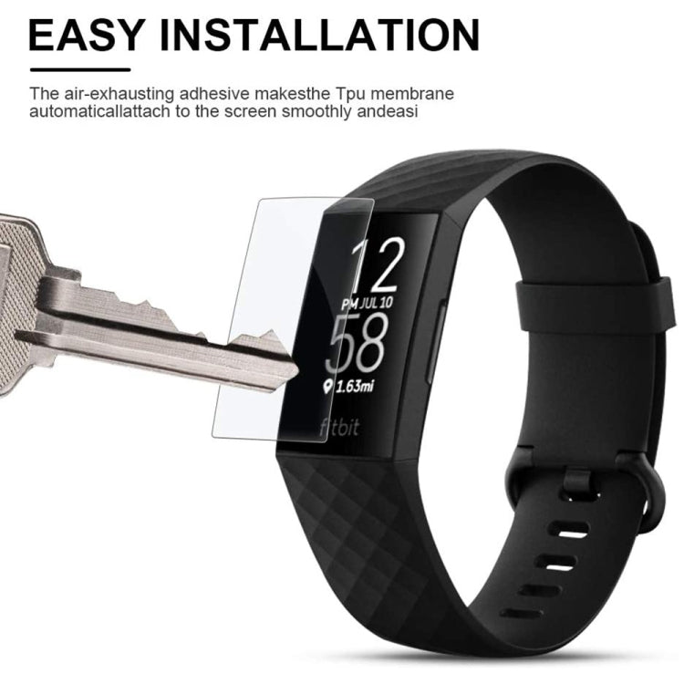5片裝 適用於Fitbit Charge 3 / 4 TPU防爆膜, For Fitbit Charge 3