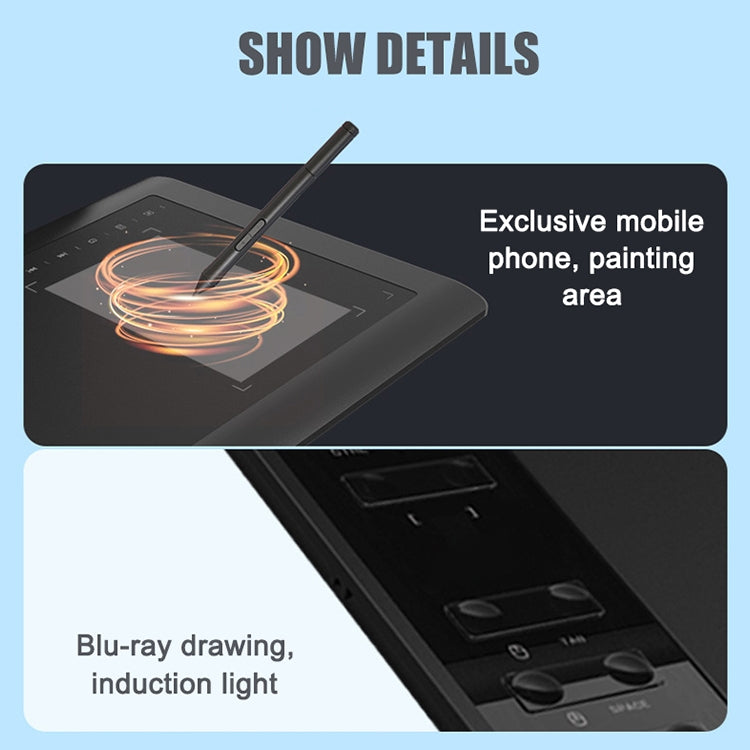 10Moons G10 手機平板電腦繪圖數位屏, 帶8192無源筆