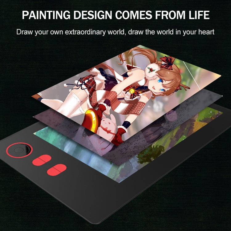 10Moons G20 可連接手機平板電腦繪圖魔圈數位板, 帶8192無源筆