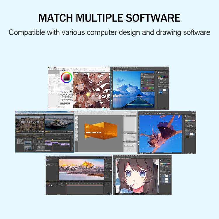 10Moons T503 可連接手機平板電腦繪圖數位板, 帶8192無源筆