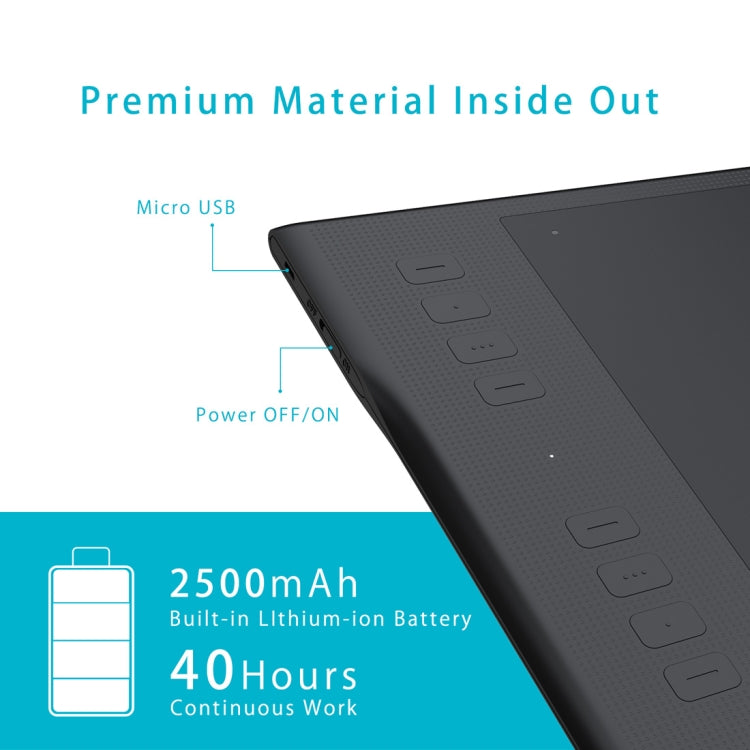 Huion Inspiroy系列 Q11K 5080LPI 电子圖形繪製的數位板 帶數位筆