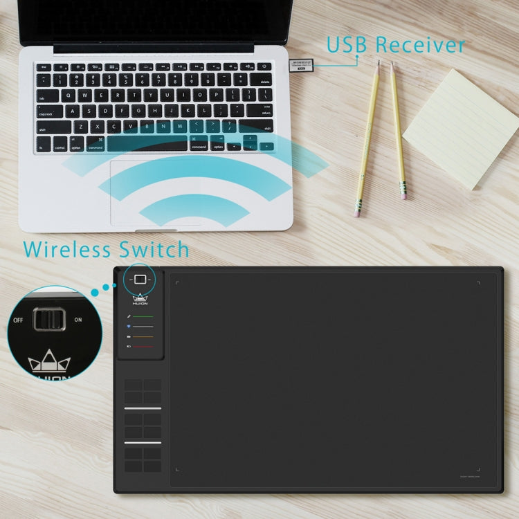 Huion Inspiroy系列 WH1409 5080LPI 电子圖形繪製的數位板 帶數位筆