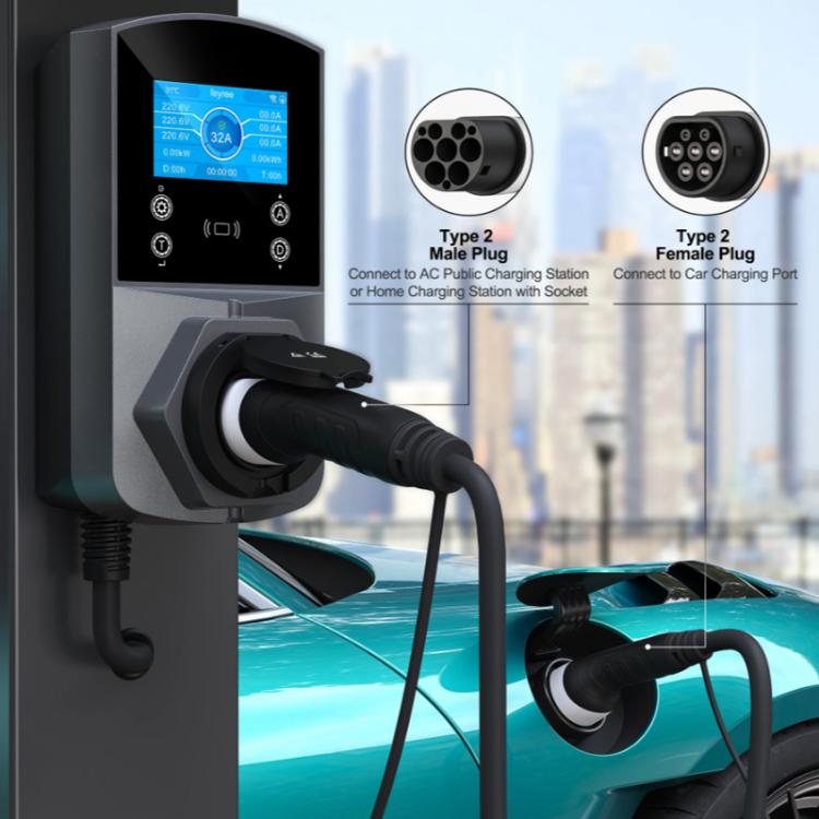 Feyree 歐標新能源電動車充電樁雙頭延長線, 480V 32A