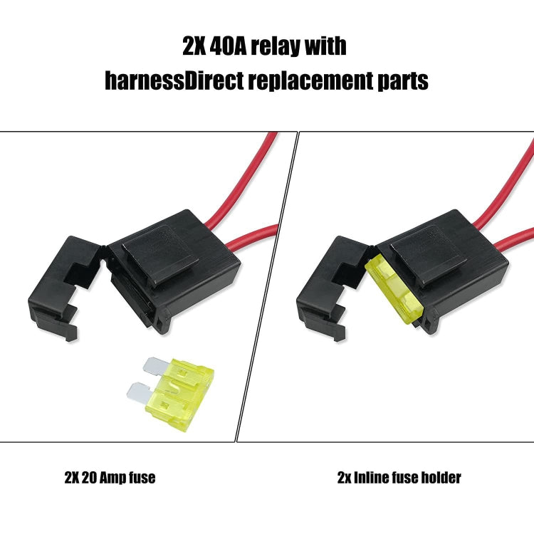 12V 40A 175-185度恆溫器雙電動冷卻風扇繼電器線束套件