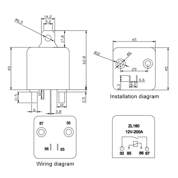 12V 200A 汽車繼電器 帶配件