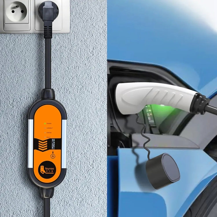 Feyree 便攜式可調節電流鋁合金款新能源汽車Type 2充電器, 插頭: Type 2