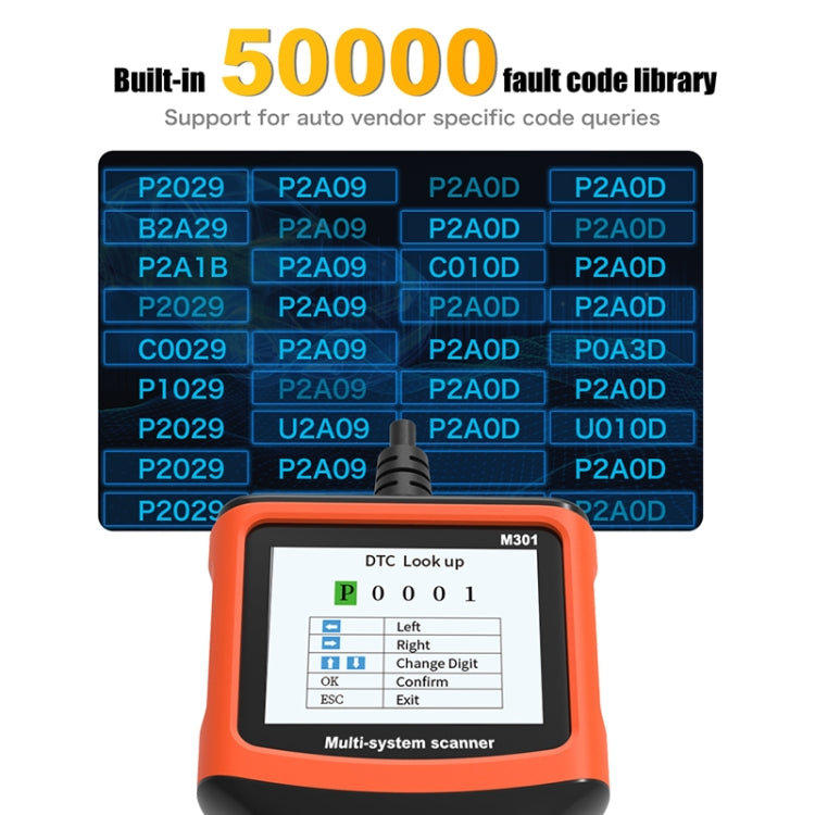 M301 9-18V 汽車OBD2讀碼卡故障診斷儀