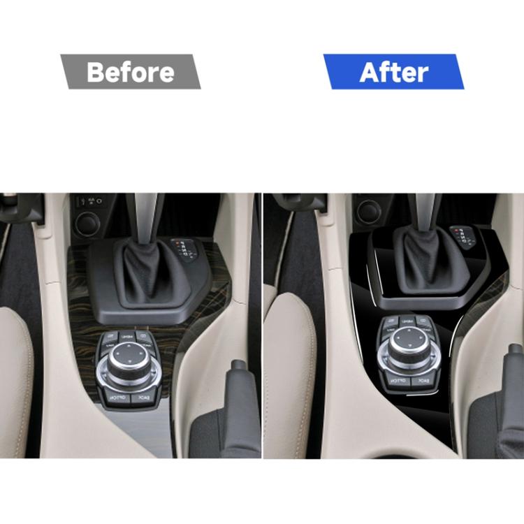 汽車右駕檔位面板裝飾貼紙兩件套 適用於寶馬 X1 E84 2011-2015 , Set For X1 E84 2011-2015, Right Drive