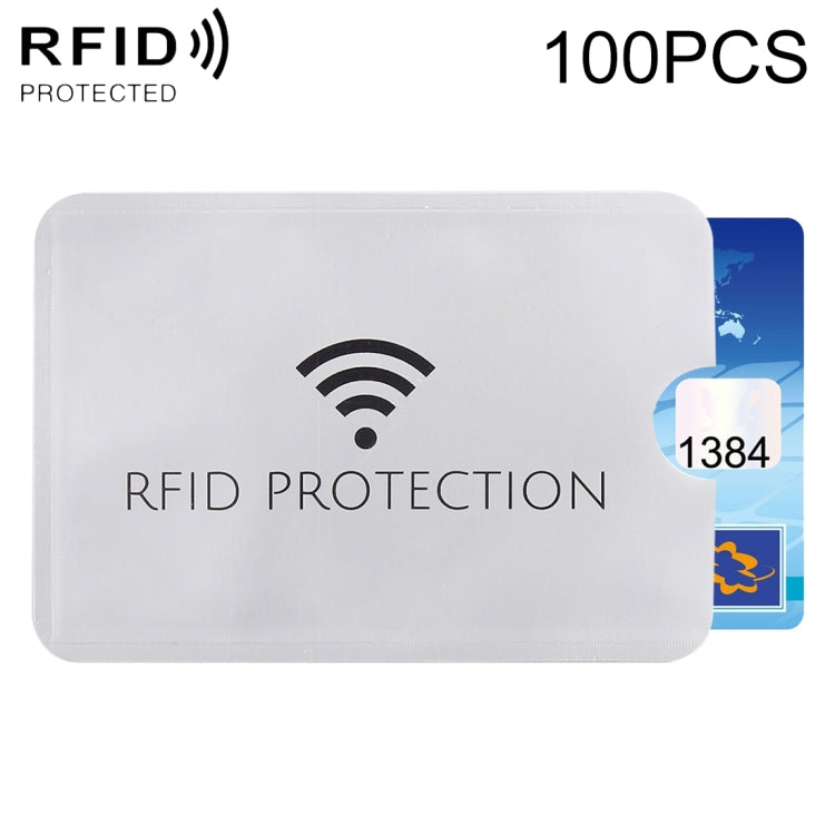 100pcs Aluminum Foil Anti Theft RFID Blocking Sleeve Card Protector, Size: 9.1*6.3cm