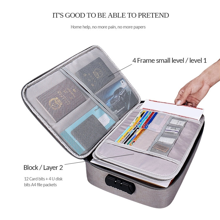 ZJ02 防水滌綸多層證件收納包筆記本電腦包帶密碼鎖適用於所有尺寸筆記本電腦